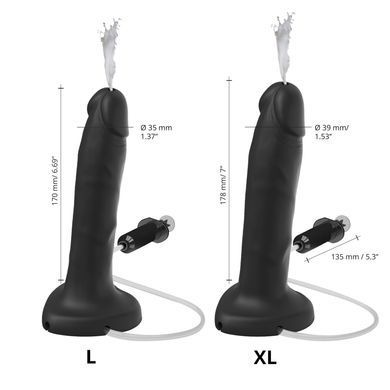 Фалоімітатор, що кінчає Strap-On-Me Squirting Cum Dildo Realistic Black, діам. 3,5 см, силікон SO9015 фото Купити Фалоімітатор, що кінчає Strap-On-Me Squirting Cum Dildo Realistic Black, діам. 3,5 см, силікон  Strap-On-Me (Франція) 3 787 грн