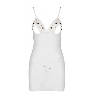 Сорочка с вырезами на груди, стринги Passion LOVELIA CHEMISE S/M, white SO4763 фото Купить   Passion (Польща) 2 050 грн