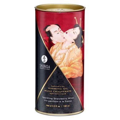 Разогревающее масло Shunga Aphrodisiac Warming Oil - Sparkling Strawberry Wine (100 мл) без сахара SO2497 фото Купить   Shunga (Канада) 1 145 грн