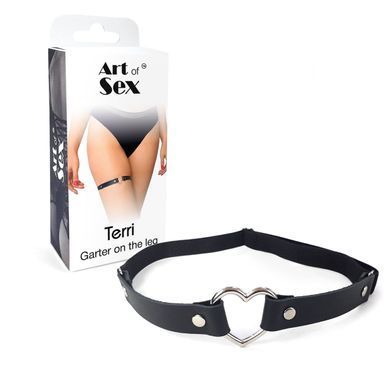 Гартер на ногу Сердце из натуральной кожи Art of Sex - Terri, цвет Черный (1шт.) SO6796 фото Купить   Art of Sex  230 грн