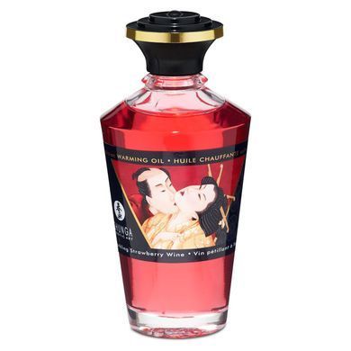 Разогревающее масло Shunga Aphrodisiac Warming Oil - Sparkling Strawberry Wine (100 мл) без сахара SO2497 фото Купить   Shunga (Канада) 1 145 грн