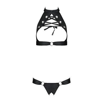 Комплект із екошкіри Passion MALWIA SET with Open Bra 6XL/7XL black, топ та трусики з люверсами SO7101 фото Купити Комплект із екошкіри Passion MALWIA SET with Open Bra 4XL/5XL black, топ та трусики з люверсами  Passion (Польща) 3 483 грн