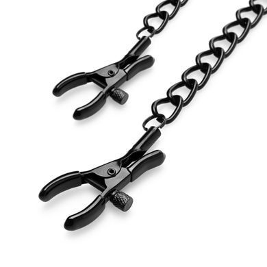 Затискачі для сосків Bedroom Fantasies Nipple Clamps with Chain - Black SO8817 фото Купити Затискачі для сосків Bedroom Fantasies Nipple Clamps with Chain - Black  Bedroom Fantasies  387 грн