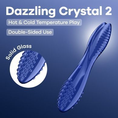 Двосторонній скляний дилдо Satisfyer Dazzling Crystal 2 Blue SX3551 фото Купити Двосторонній скляний дилдо Satisfyer Dazzling Crystal 2 Blue  Satisfyer (Німеччина) 1 369 грн