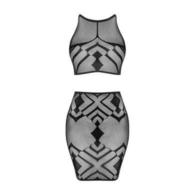 Эротичный полупрозрачный комплект Obsessive K101 top & skirt S/M/L, топ, юбка SO8191 фото Купить   Obsessive (Польща) 960 грн