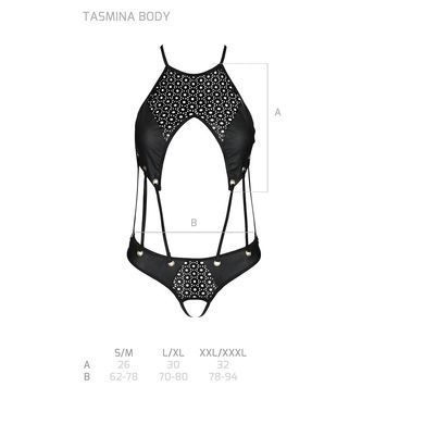Боді з відкритим доступом Passion TASMINA BODY L/XL black, екошкіра, шнурівки, ажурні мережива SO8488 фото Купити Боді з відкритим доступом Passion TASMINA BODY L/XL black, екошкіра, шнурівки, ажурні мережива  Passion (Польща) 3 196 грн