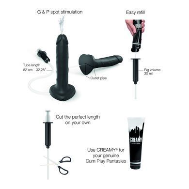Фалоімітатор, що кінчає Strap-On-Me Squirting Cum Dildo Realistic Black, діам. 3,5 см, силікон SO9015 фото Купити Фалоімітатор, що кінчає Strap-On-Me Squirting Cum Dildo Realistic Black, діам. 3,5 см, силікон  Strap-On-Me (Франція) 3 787 грн