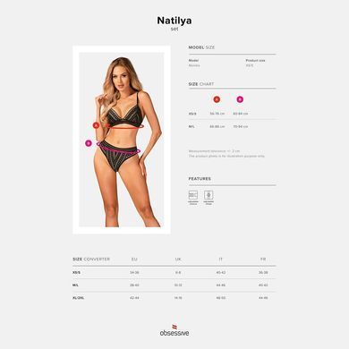 Комплект белья Obsessive Natilya 2-pcs set XS/S, black, бюстгальтер, трусики SO7717 фото Купить   Obsessive (Польща) 923 грн