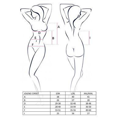 Корсет с пажами Passion JOLENE CORSET L/XL, black, трусики, полуоткрытая грудь, полупрозрачный EL12001 фото Купить   Passion (Польща) 1 690 грн