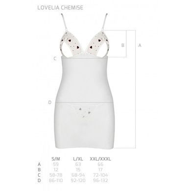 Сорочка с вырезами на груди, стринги Passion LOVELIA CHEMISE S/M, white SO4763 фото Купить   Passion (Польща) 2 050 грн
