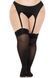 Панчохи Leg Avenue Lace top opaque thigh highs, 1X/2X, чорні, напівпрозорі, мереживна резинка SX1045 фото 3