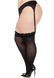 Панчохи Leg Avenue Lace top opaque thigh highs, 1X/2X, чорні, напівпрозорі, мереживна резинка SX1045 фото 4