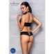 Комплект из эко-кожи Passion NANCY BIKINI L/XL, black, бра и трусики с имитацией шнуровки SO5367 фото 4