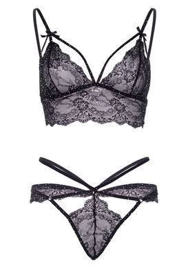 Эротический комплект со стрепами и стразами Leg Avenue Ready Or Not S Black, бра + стринги SO8005 фото Купить   Leg Avenue (США) 1 884 грн