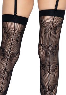 Чулки-сетка со швом сзади Leg Avenue Butterfly back seam thigh highs One size Black SO8579 фото Купить   Leg Avenue (США) 637 грн