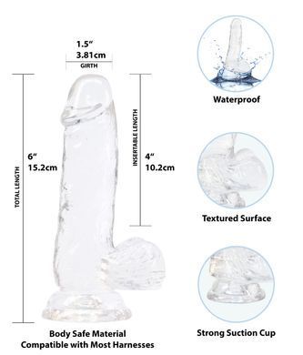 Прозорий фалоімітатор на присосці ADDICTION &mdash; Clear Dildo with Balls 6&Prime;, віброкуля в подарунок SO5580 фото Купити Прозорий фалоімітатор на присосці ADDICTION &mdash; Clear Dildo with Balls 6&Prime;, віброкуля в подарунок  ADDICTION  849 грн