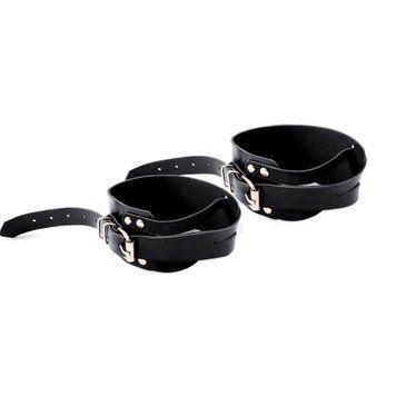 Мужские кожаные наручники Art of Sex - Man Handcuffs Speedway L-2XL, цвет черный SO9999 фото Купить   Art of Sex  794 грн