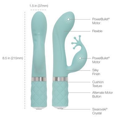 Розкішний вібратор-кролик Pillow Talk - Kinky Teal з кристалом Сваровські, потужний SO2716 фото Купити Розкішний вібратор-кролик Pillow Talk - Kinky Pink з кристалом Сваровські, потужний  Pillow Talk  3 595 грн