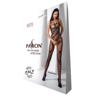 Ажурний бодістокінг з інтимними вирізами Passion BS076 black SO4153 фото Купити Ажурний бодістокінг з інтимними вирізами Passion BS076 black  Passion (Польща) 803 грн