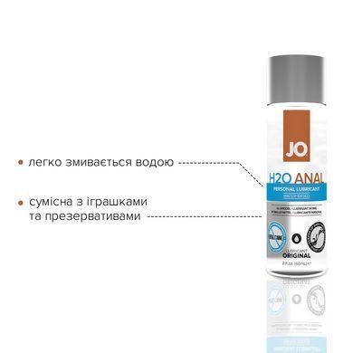 Анальна змазка JO ANAL H2O &mdash; ORIGINAL (60 мл) на водній основі, рослинний гліцерин SO1455 фото Купити Анальна змазка JO ANAL H2O &mdash; ORIGINAL (60 мл) на водній основі, рослинний гліцерин  JO (США) 480 грн