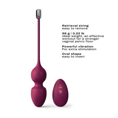 Вагинальные шарики Dorcel LOVE BALLS PLUM, вибрации и движения внутреннего шарика, пульт ДУ SO7388 фото Купить   Dorcel (Франція) 4 009 грн