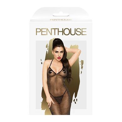 Платье в пол с люрексовой ниткой и стрингами Penthouse - Love on Fire Black L/XL SO7150 фото Купить   Penthouse (Німеччина) 923 грн