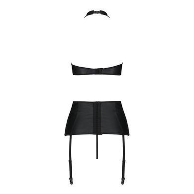 Комплект з еко-шкіри з імітацією шнурівки Passion NANCY SET L/XL black топ, трусики, пояс для панчіх SO5373 фото Купити Комплект з еко-шкіри з імітацією шнурівки Passion NANCY SET L/XL black топ, трусики, пояс для панчіх  Passion (Польща) 2 928 грн