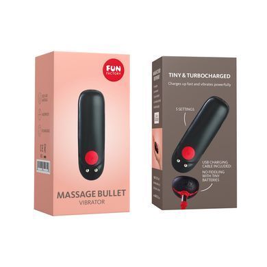 Віброкуля Fun Factory Massage BULLET, чорна, діаметр 2,5 см, 3 швидкості, 3 малюнки вібрації SX0948 фото Купити Віброкуля Fun Factory Massage BULLET, чорна, діаметр 2,5 см, 3 швидкості, 3 малюнки вібрації  Fun Factory (Німеччина) 1 662 грн