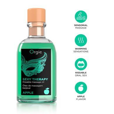 Набор для массажа Orgie &ndash; Sexy Therapy Apple (100 мл), съедобное разогревающее масло + перышко SX1508 фото Купить   Orgie 729 грн