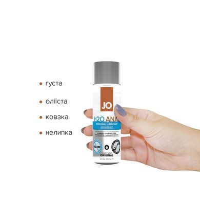 Анальна змазка JO ANAL H2O &mdash; ORIGINAL (60 мл) на водній основі, рослинний гліцерин SO1455 фото Купити Анальна змазка JO ANAL H2O &mdash; ORIGINAL (60 мл) на водній основі, рослинний гліцерин  JO (США) 480 грн