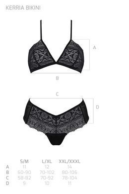 Комплект Passion KERRIA BIKINI black, L/XL, бралетт и трусики-бикини SX0482 фото Купить   Passion (Польща) 2 374 грн