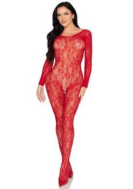 Бодістокінг Leg Avenue Crotchless Fishnet Bodystocking One Size Red Leg Avenue  &mdash; фото