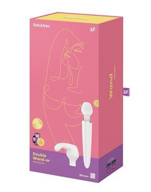 Смарт вібромасажер зі змінною головкою Satisfyer Double Wand-er SO6135 фото Купити Смарт вібромасажер зі змінною головкою Satisfyer Double Wand-er  Satisfyer (Німеччина) 4 129 грн