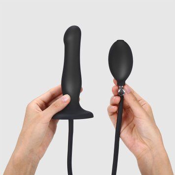 Надувной фаллоимитатор Strap-On-Me INFLATABLE DILDO PLUG - NOIR, шарик внутри, диаметр до 6 см SO7383 фото Купить   Strap-On-Me (Франція) 2 956 грн