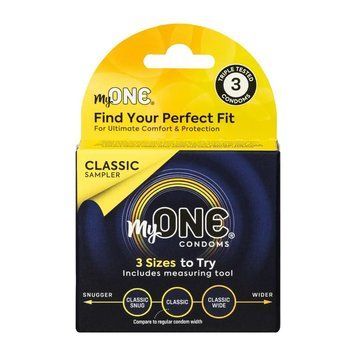 Презервативи MyONE Classic Sampler 3 шт, картонна коробка SX1247 фото Купити Презервативи MyONE Classic Sampler 3 шт, картонна коробка  ONE (США) 341 грн
