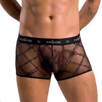 Мужские прозрачные боксеры Passion 032 SHORT JAMES XXL/XXXL Black, сетка SO7569 фото Купить   Passion (Польща) 1 477 грн