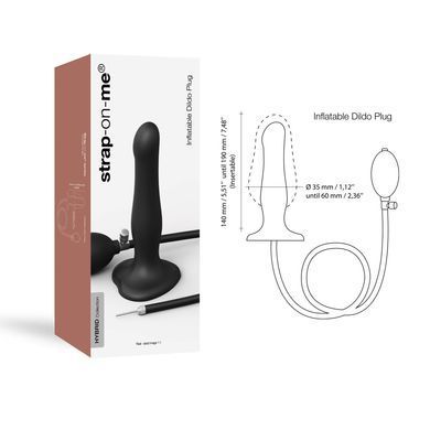 Надувной фаллоимитатор Strap-On-Me INFLATABLE DILDO PLUG - NOIR, шарик внутри, диаметр до 6 см SO7383 фото Купить   Strap-On-Me (Франція) 2 956 грн