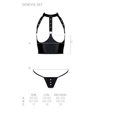 Комплект білизни з відкритими грудьми Passion GENEVIA SET WITH OPEN BRA L/XL black, корсет, стрінги SO8439 фото Купити Комплект білизни з відкритими грудьми Passion GENEVIA SET WITH OPEN BRA L/XL black, корсет, стрінги  Passion (Польща) 3 353 грн
