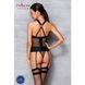 Сетчатый комплект корсет с халтером, съемные подвязки и трусики Passion AMANDA CORSET L/XL, black SO5318 фото 4