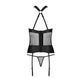 Сетчатый комплект корсет с халтером, съемные подвязки и трусики Passion AMANDA CORSET L/XL, black SO5318 фото 6