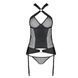 Сетчатый комплект корсет с халтером, съемные подвязки и трусики Passion AMANDA CORSET L/XL, black SO5318 фото 5