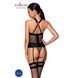 Сетчатый комплект корсет с халтером, съемные подвязки и трусики Passion AMANDA CORSET L/XL, black SO5318 фото 2