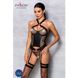 Сетчатый комплект корсет с халтером, съемные подвязки и трусики Passion AMANDA CORSET L/XL, black SO5318 фото 3