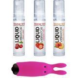 Набор из 3-х вкусов стимулирующего лубриканта Amoreane Med (3х10мл) и вибропули Adrien Lastic Pink Adrien Lastic  &mdash; фото