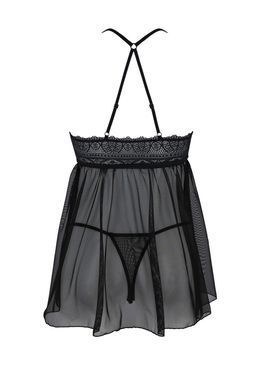 Пеньюар Passion KERRIA CHEMISE black, L/XL, мереживний верх, трусики в комплекті SX0488 фото Купити Пеньюар Passion KERRIA CHEMISE black, L/XL, мереживний верх, трусики в комплекті  Passion (Польща) 3 483 грн
