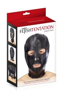 Капюшон для БДСМ с открытыми глазами и ртом Fetish Tentation Open mouth and eyes BDSM hood SO4671 фото Купить   Fetish Tentation (Франція) 1 108 грн