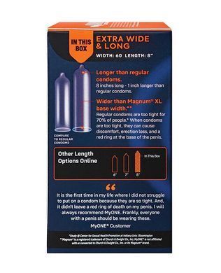 Презервативы MyONE Extra Wide & Long10 шт, картонная коробка SX1253 фото Купить   ONE (США) 858 грн