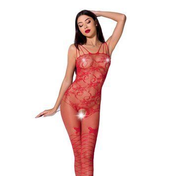 Ажурный бодистокинг с интимными вырезами Passion BS076 red SO4154 фото Купить   Passion (Польща) 803 грн