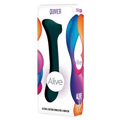 Вибратор и вакуумный клиторальный стимулятор 2-в-1 Alive Quiver Teal обновленная модель SO6018 фото Купить   Alive  2 817 грн