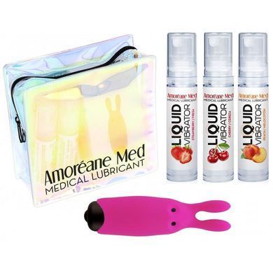 Набор из 3-х вкусов стимулирующего лубриканта Amoreane Med (3х10мл) и вибропули Adrien Lastic Pink SO3838 фото Купить   Adrien Lastic  1 736 грн